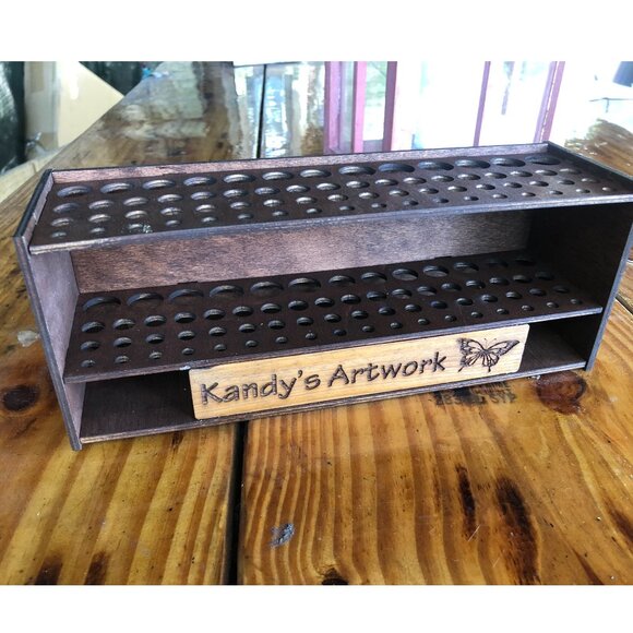 COPY - Personalized  Wooden Paintbrush Holder Stand, 67 Holes Paint Brush Holde… - Picture 7 of 7
